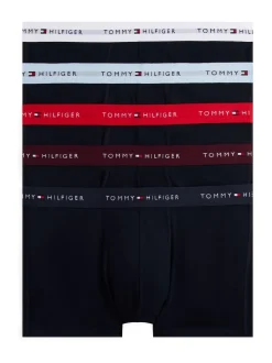 Tommy Hilfiger Black Signature Repeat Logo Waistband Trunks 5 Pack