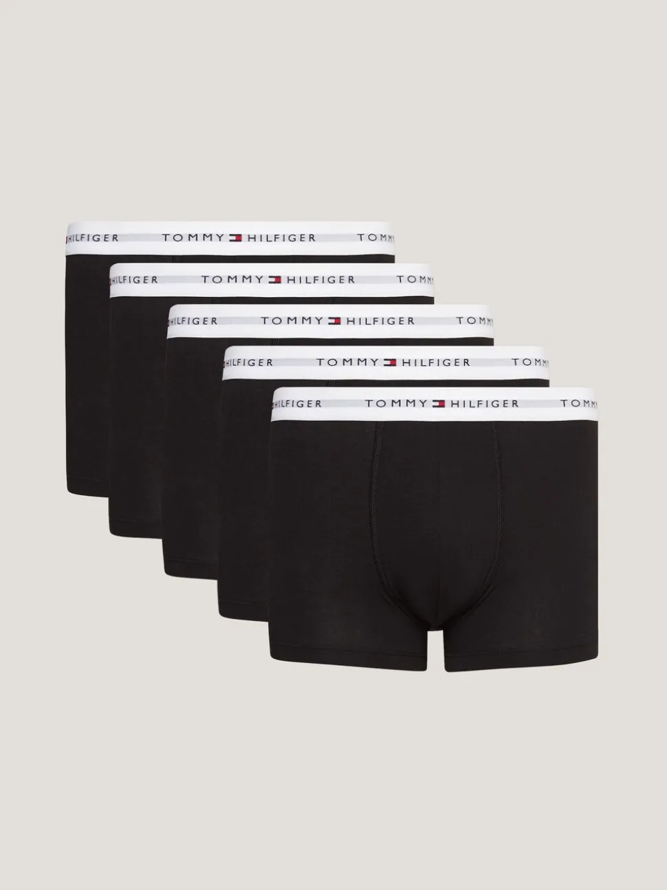 Tommy Hilfiger Black Signature Cotton Essential Trunks 5 Pack