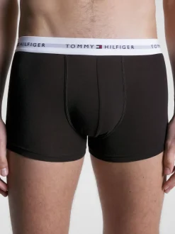 Tommy Hilfiger Black Signature Cotton Essential Trunks 5 Pack