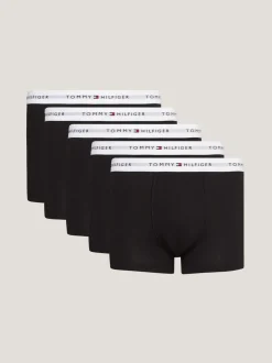 Tommy Hilfiger Black Signature Cotton Essential Trunks 5 Pack
