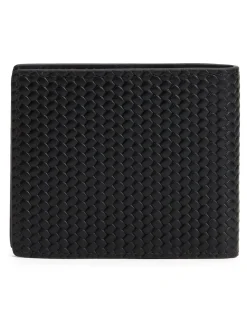 Tommy Hilfiger Black Woven Leather Wallet