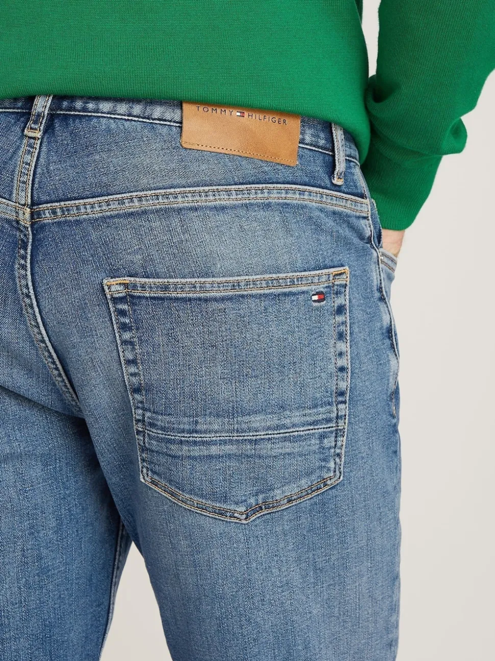 Tommy Hilfiger Blue Denton Faded Straight Leg Jeans