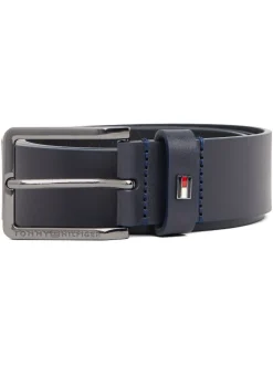Tommy Hilfiger Blue Enamel Flag Leather Belt