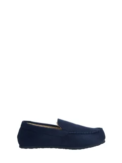 Tommy Hilfiger Blue Fleece Lined Driver Slippers