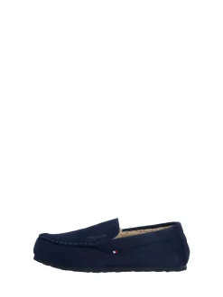 Tommy Hilfiger Blue Fleece Lined Driver Slippers