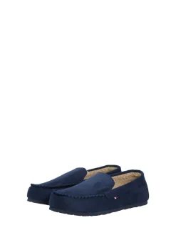 Tommy Hilfiger Blue Fleece Lined Driver Slippers
