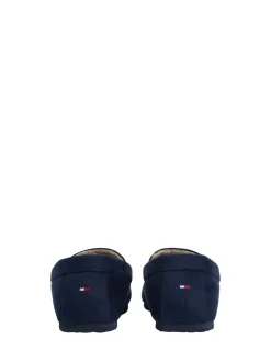 Tommy Hilfiger Blue Fleece Lined Driver Slippers