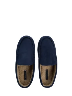 Tommy Hilfiger Blue Fleece Lined Driver Slippers