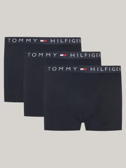 Tommy Hilfiger Blue Original Logo Waistband Trunks 3 Pack