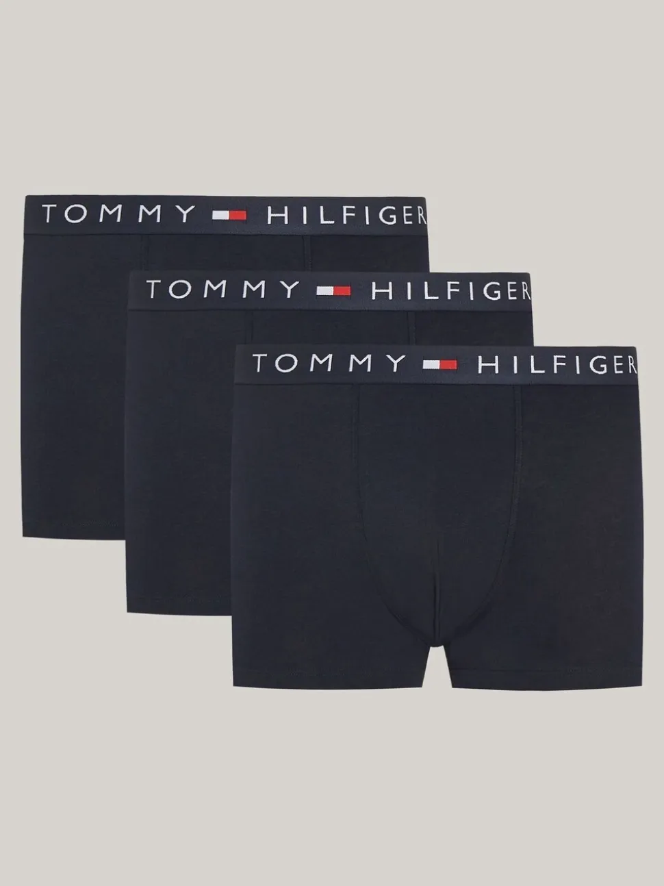 Tommy Hilfiger Blue Original Logo Waistband Trunks 3 Pack