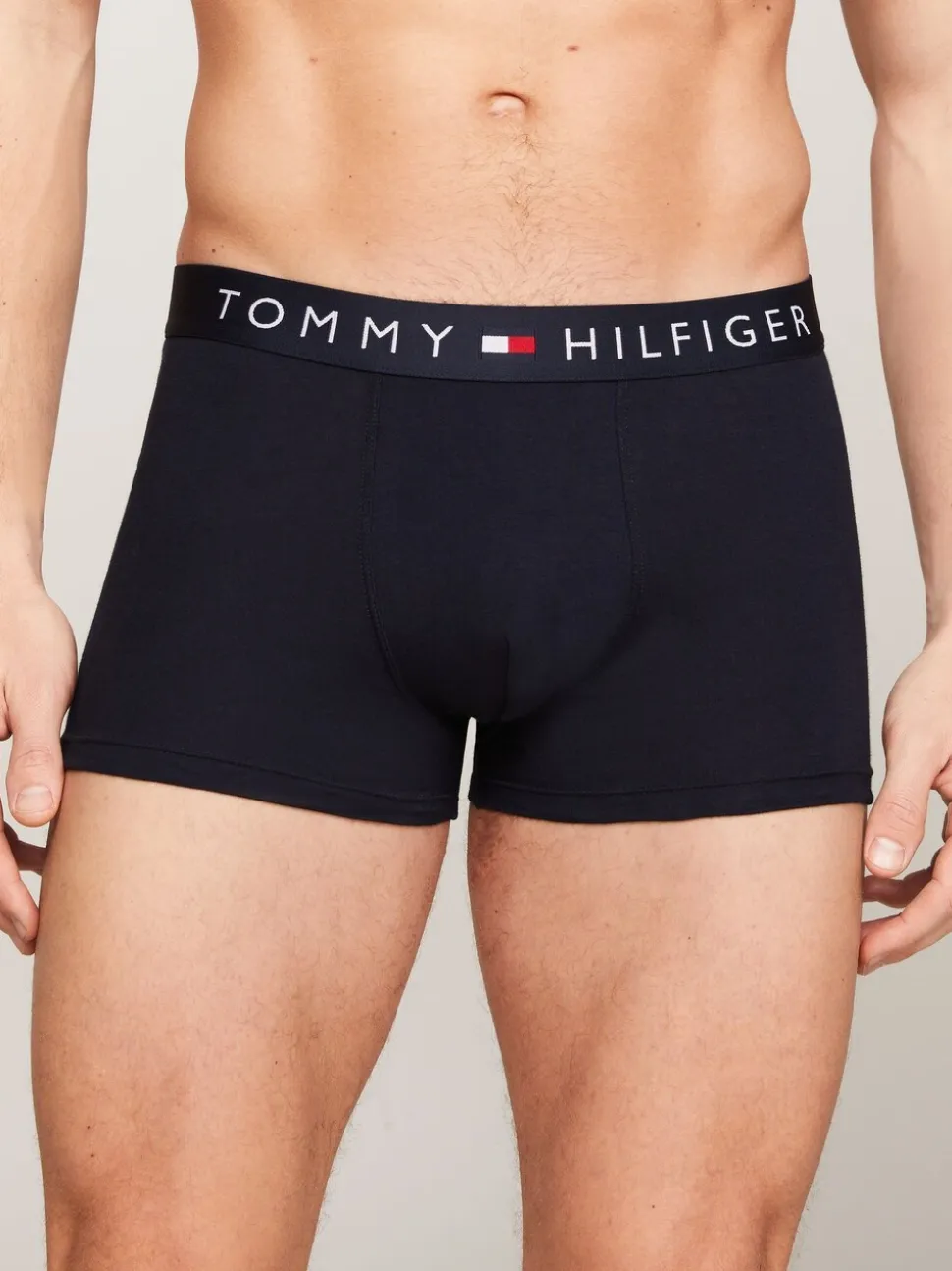 Tommy Hilfiger Blue Original Logo Waistband Trunks 3 Pack