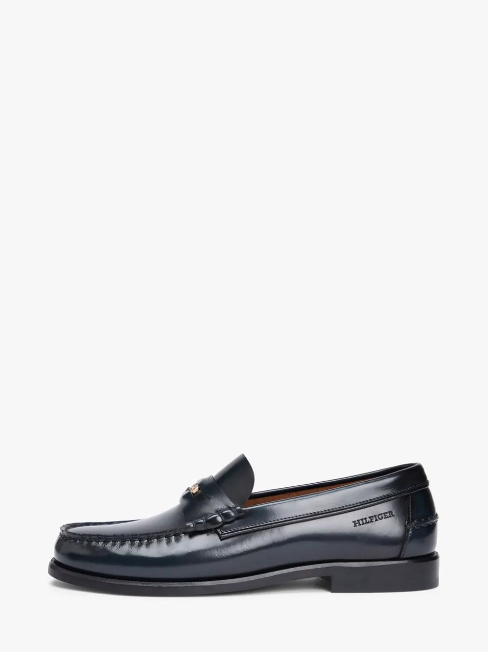 Tommy Hilfiger Blue Patent Leather Debossed Loafers