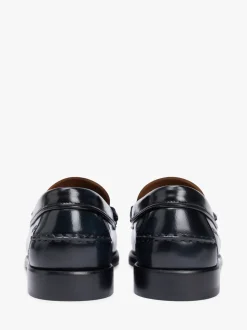 Tommy Hilfiger Blue Patent Leather Debossed Loafers