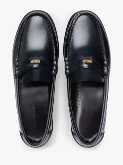 Tommy Hilfiger Blue Patent Leather Debossed Loafers