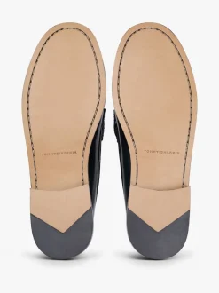 Tommy Hilfiger Blue Patent Leather Debossed Loafers