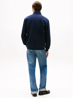 Tommy Hilfiger Blue Performance Quarter Zip Intechno Knit Jumper