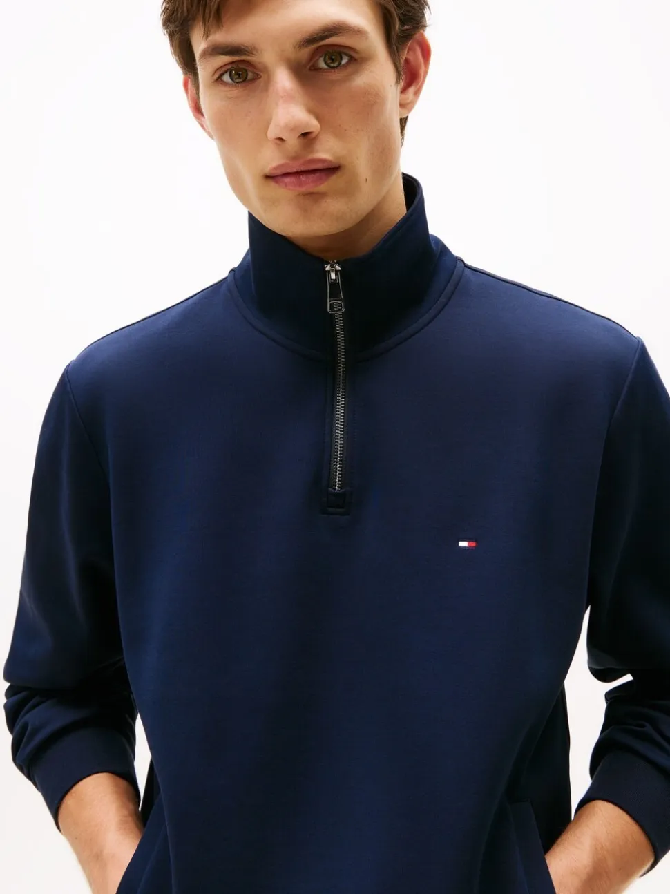 Tommy Hilfiger Blue Performance Quarter Zip Intechno Knit Jumper