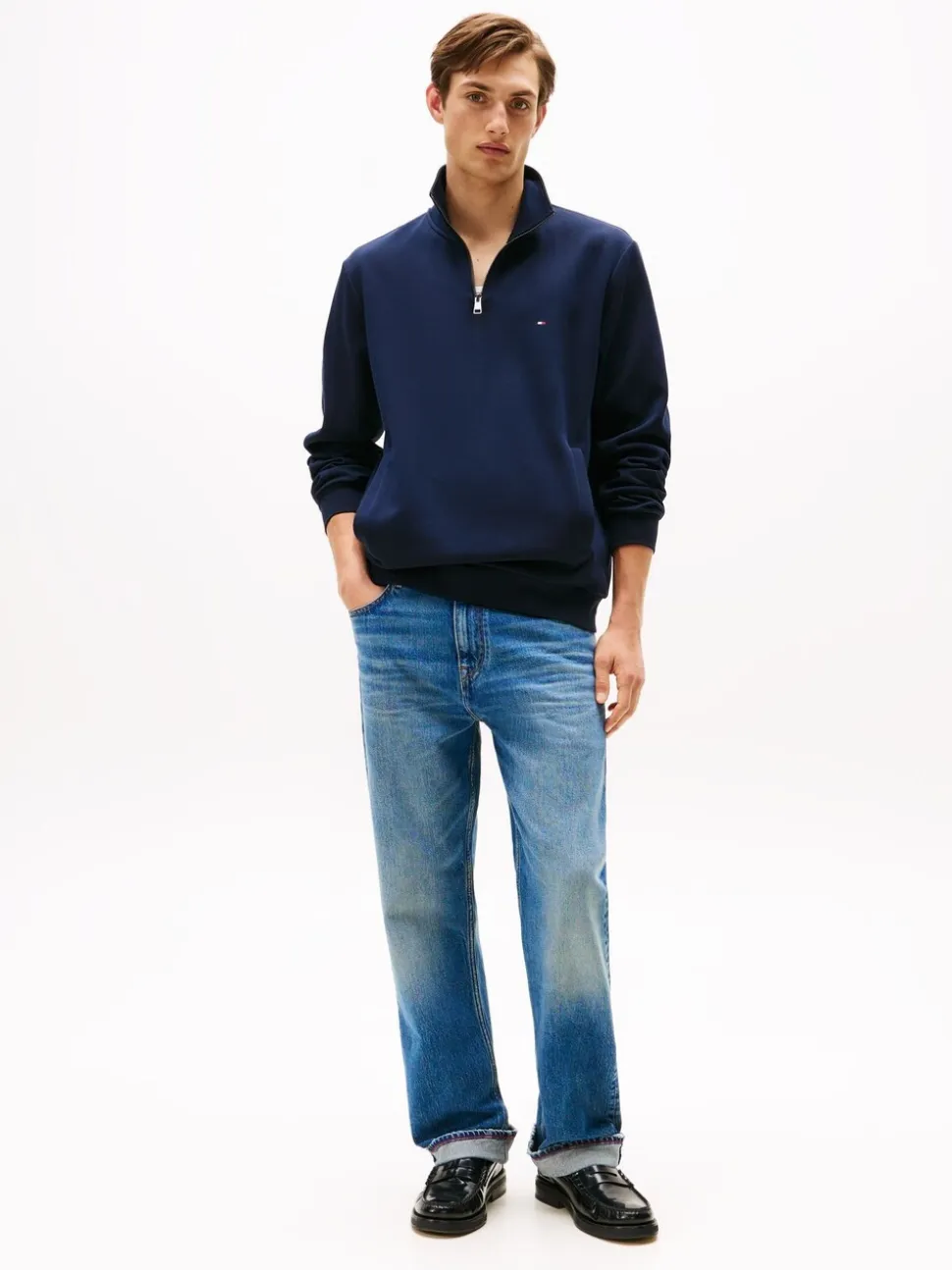Tommy Hilfiger Blue Performance Quarter Zip Intechno Knit Jumper