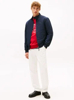 Tommy Hilfiger Blue Stand-Up Collar Relaxed Harrington Jacket