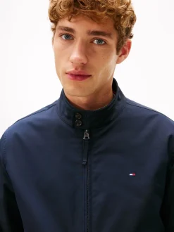 Tommy Hilfiger Blue Stand-Up Collar Relaxed Harrington Jacket