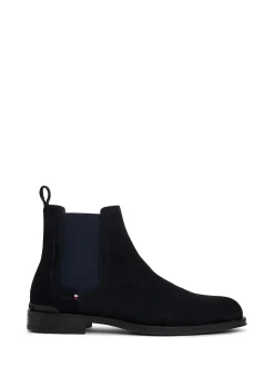 Tommy Hilfiger Blue Suede Chelsea Boots