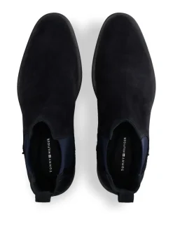 Tommy Hilfiger Blue Suede Chelsea Boots