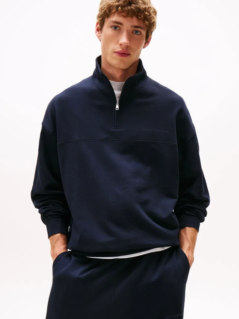 Tommy Hilfiger Blue TH Original Half-Zip Lounge Jumper