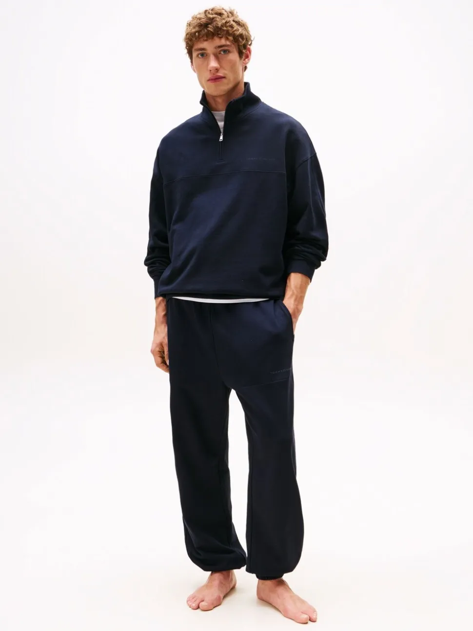 Tommy Hilfiger Blue TH Original Half-Zip Lounge Jumper