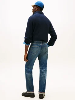 Tommy Hilfiger Blue Whiskered Regular Straight Leg Jeans