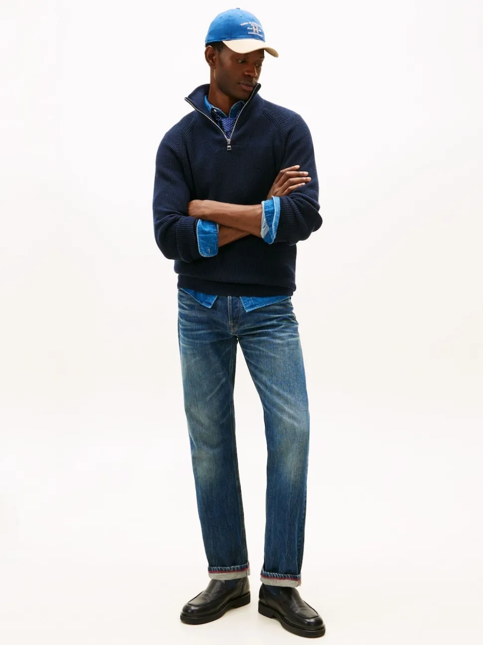 Tommy Hilfiger Blue Whiskered Regular Straight Leg Jeans