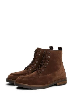 Tommy Hilfiger Brown Cleat Suede Moc Toe Boots