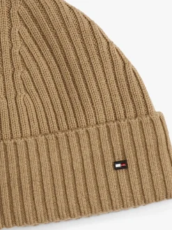 Tommy Hilfiger Brown Flag Pure Wool Beanie