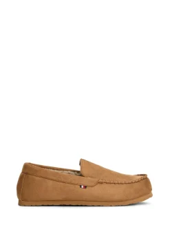 Tommy Hilfiger Brown Fleece Lined Driver Slippers