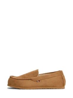 Tommy Hilfiger Brown Fleece Lined Driver Slippers