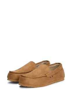 Tommy Hilfiger Brown Fleece Lined Driver Slippers