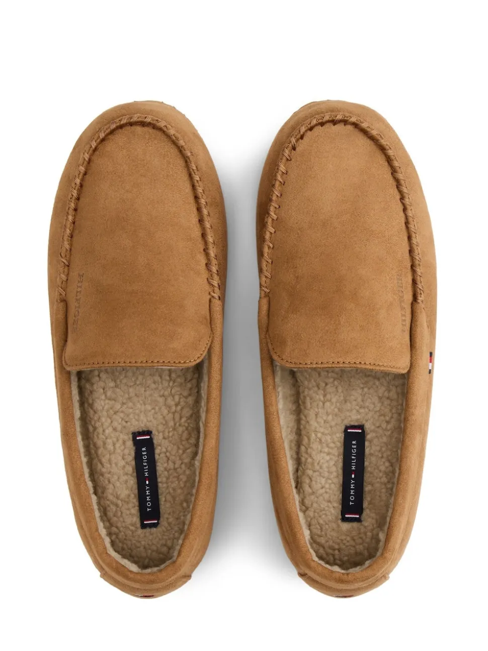 Tommy Hilfiger Brown Fleece Lined Driver Slippers