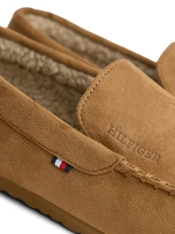 Tommy Hilfiger Brown Fleece Lined Driver Slippers
