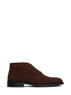 Tommy Hilfiger Brown Suede Lace-Up Boots
