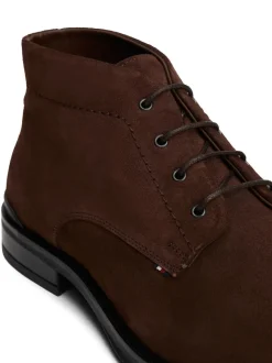 Tommy Hilfiger Brown Suede Lace-Up Boots