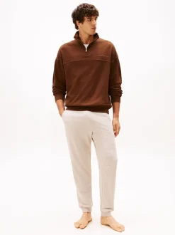Tommy Hilfiger Brown TH Original Half-Zip Lounge Jumper