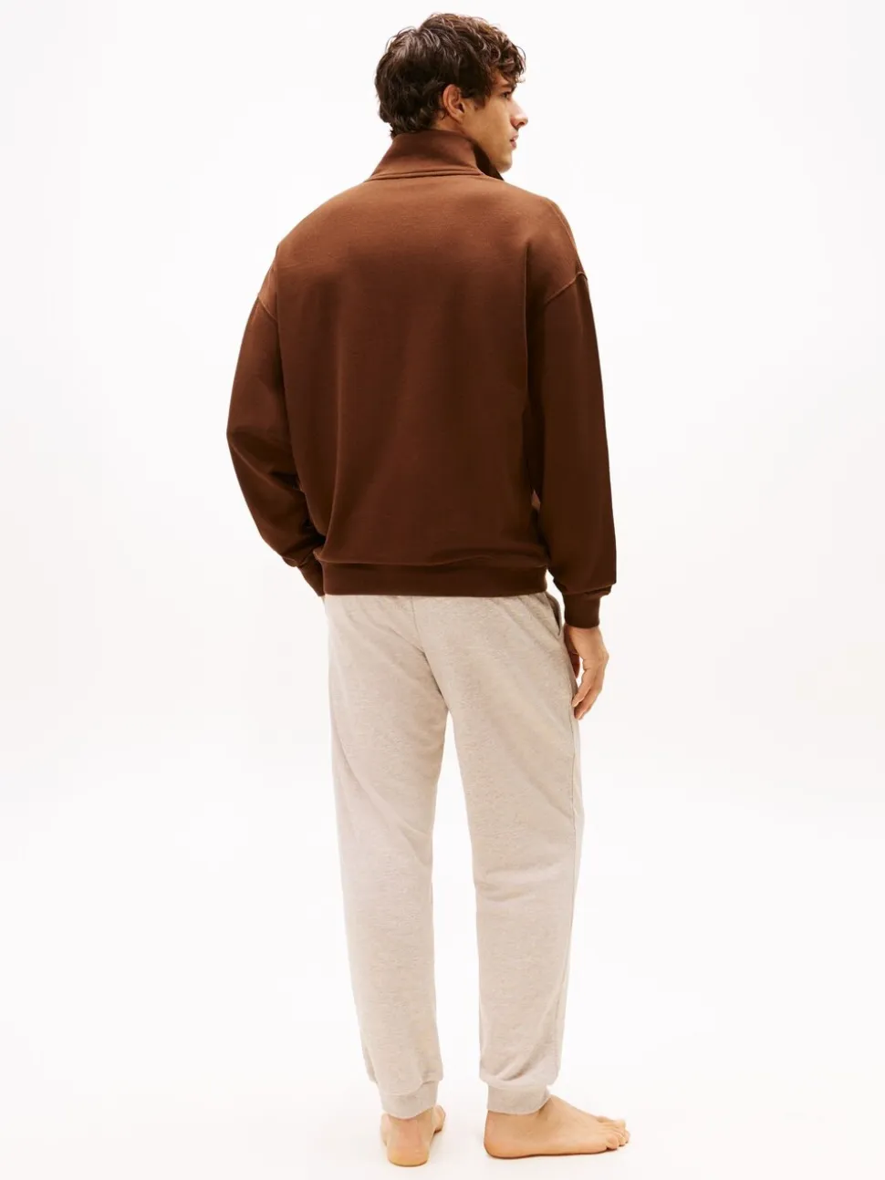 Tommy Hilfiger Brown TH Original Half-Zip Lounge Jumper