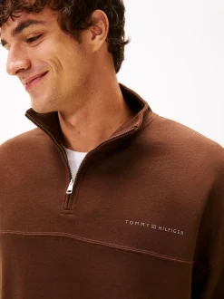 Tommy Hilfiger Brown TH Original Half-Zip Lounge Jumper