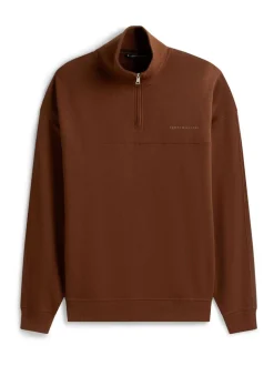 Tommy Hilfiger Brown TH Original Half-Zip Lounge Jumper