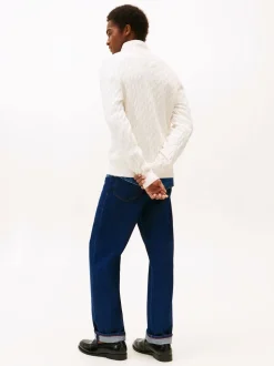 Tommy Hilfiger Cream Cable Knit Half Zip Jumper