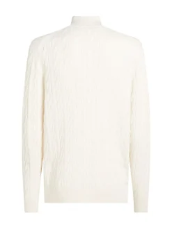Tommy Hilfiger Cream Cable Knit Half Zip Jumper