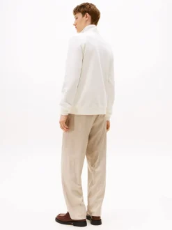 Tommy Hilfiger Cream Performance Quarter Zip Intechno Knit Jumper