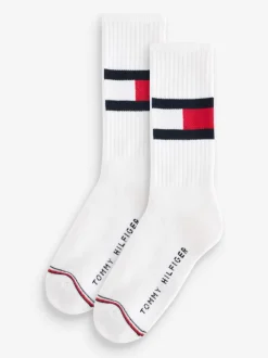 Tommy Hilfiger Flag White Socks 2 Pack
