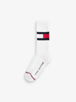 Tommy Hilfiger Flag White Socks 2 Pack