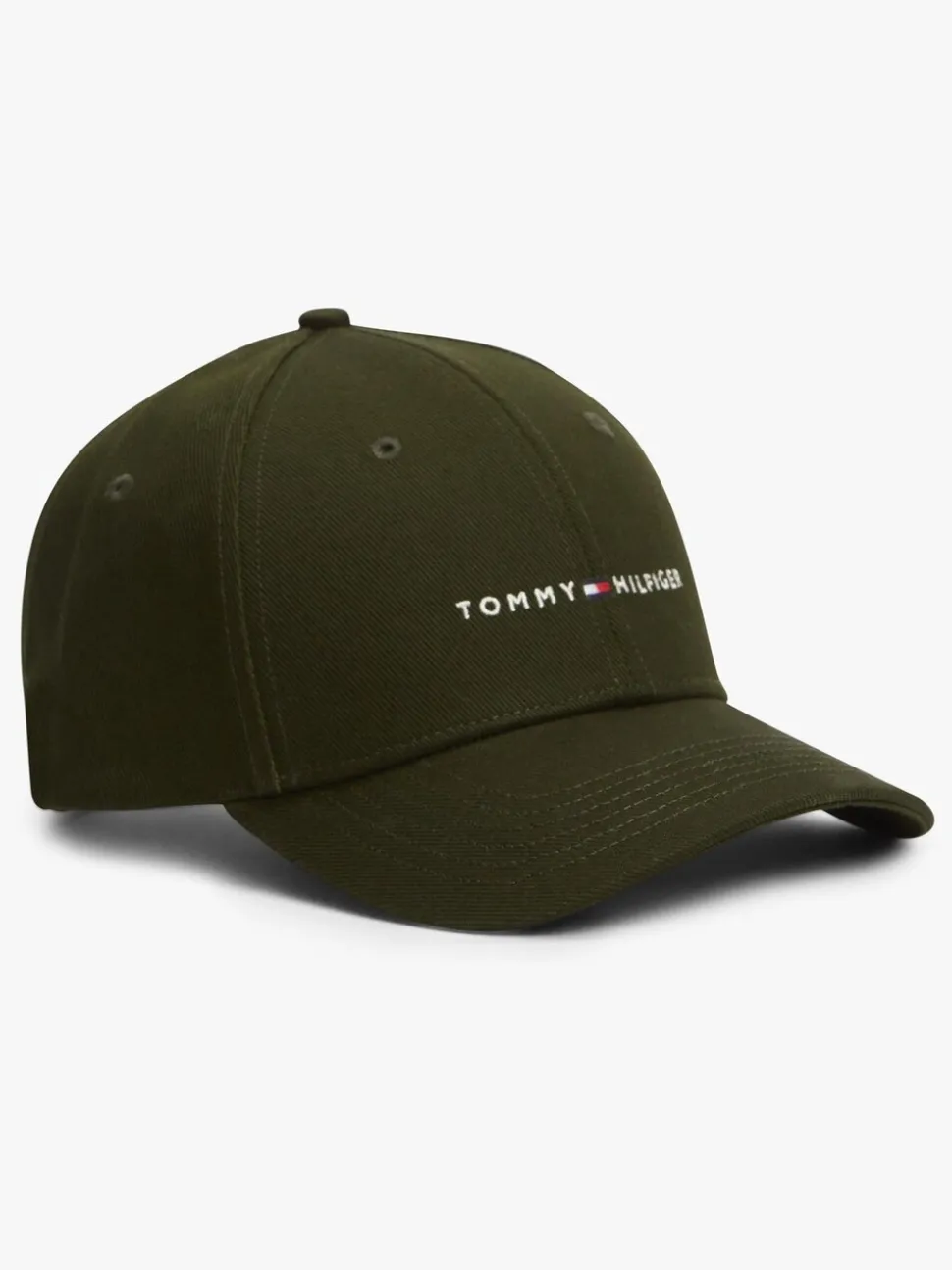 Tommy Hilfiger Green Logo Embroidery Twill Six-Panel Baseball Cap