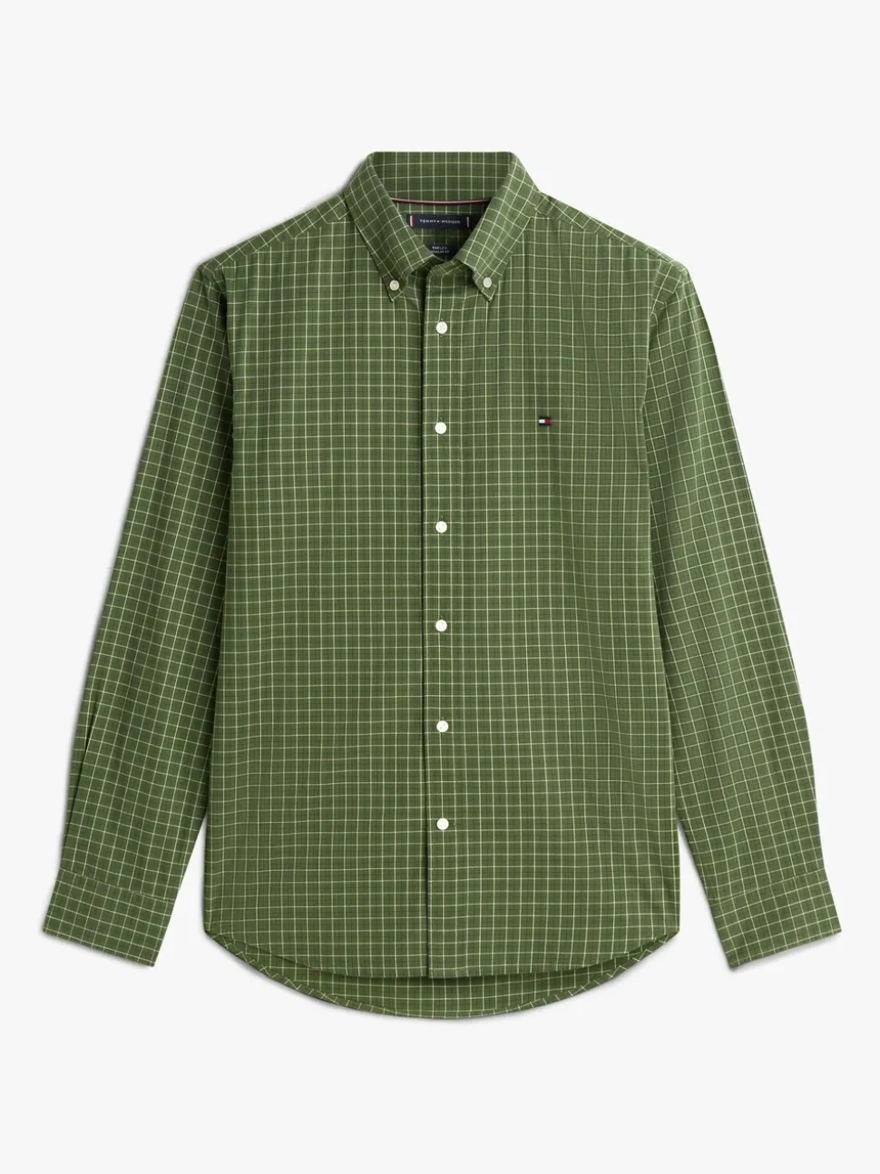 Tommy Hilfiger Green TH Flex Regular Fit Tattersall Check Shirt